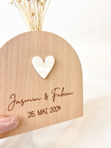 گلدان چوبی کوچک هدیه ولنتاین با حک اسم زوج
