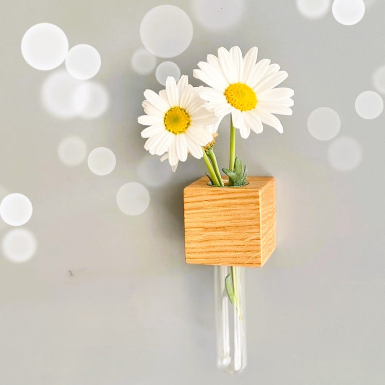 گلدان چوب و شیشه