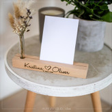 استند چوبی عکس با گل خشک تزئینی