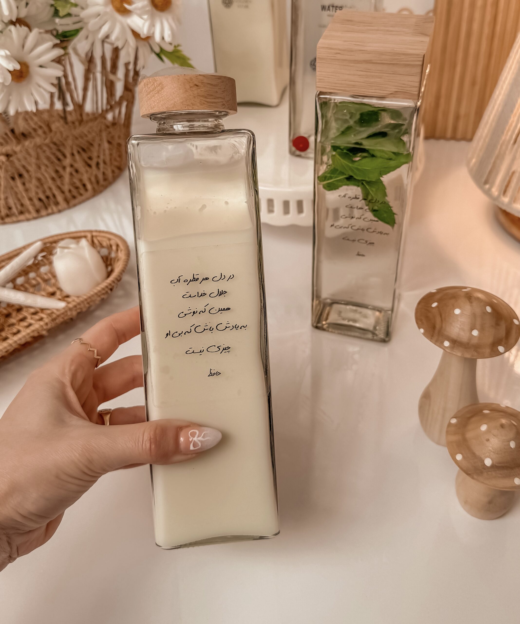 بطری درب چوبی