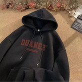 هودی کلاه دار فری سایز داخل کرکی مشکی