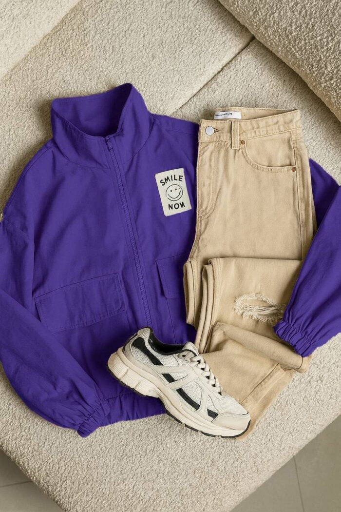 بامبر جکت  فری سایز بنفش