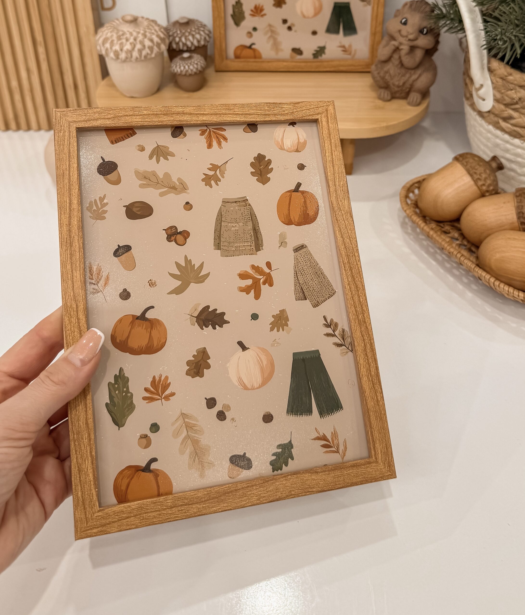 تابلو چوبی پاییزی دکوری