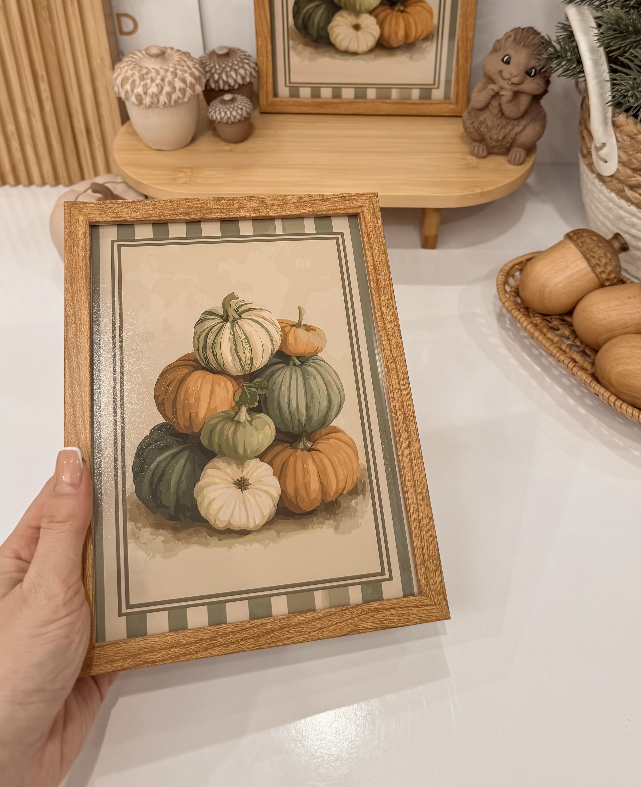 تابلو چوبی با تم پاییزی