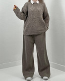 ست بلوز شلوار بافت زنانه فری سایز