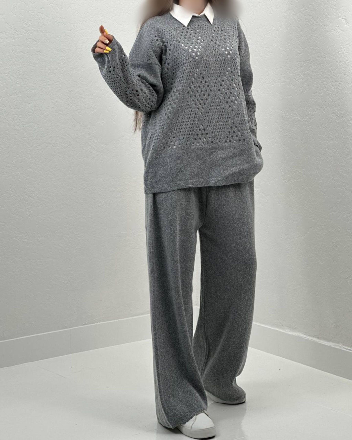 ست بلوز شلوار بافت زنانه فری سایز