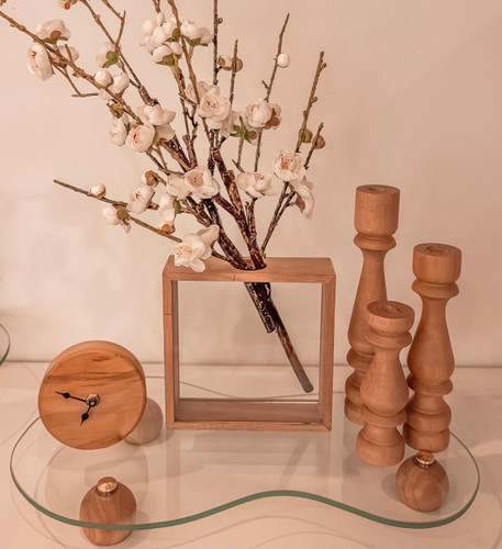 گلدان چوب و شیشه