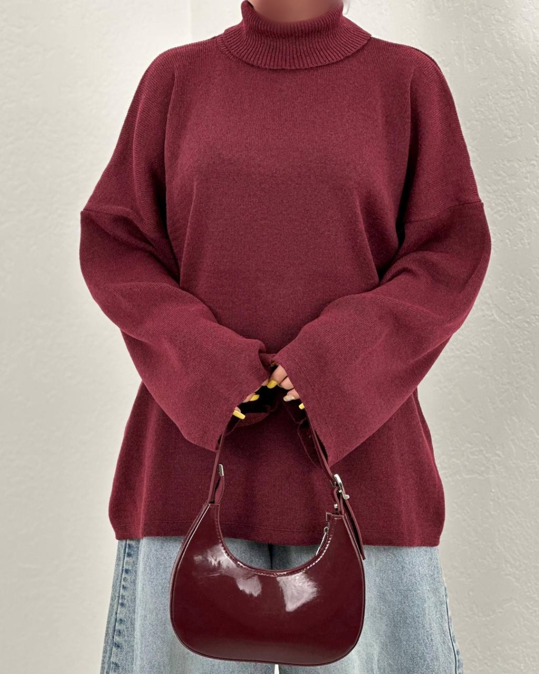 بافت یقه اسکی زنانه فری سایز