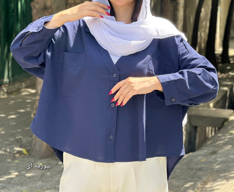شومیز سرمه ای