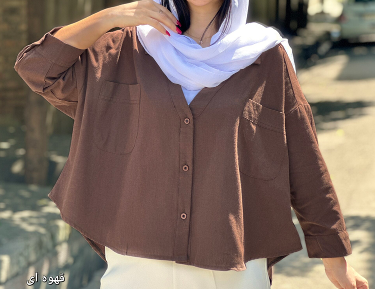 شومیز باکسی قهوه ای