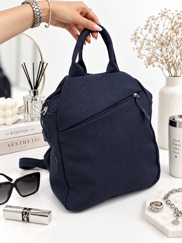 Women's 3-in-1 Denim Bag: Backpack, Sling Bag, and Handbag